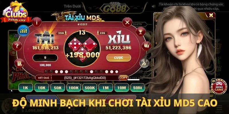 Độ minh bạch khi chơi tài xỉu MD5 cao