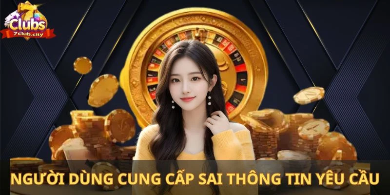 Người dùng cung cấp sai thông tin yêu cầu